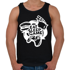 PRINTFASHION eat sleep game repeat - Férfi atléta - Fekete