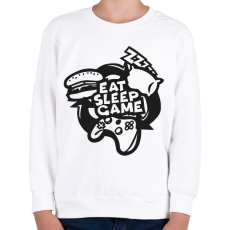 PRINTFASHION eat sleep game repeat - Gyerek pulóver - Fehér