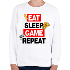PRINTFASHION eat sleep game repeat - Gyerek pulóver - Fehér gyerek pulóver, kardigán