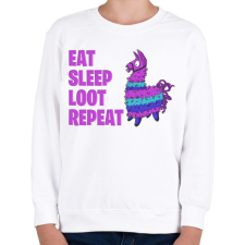 PRINTFASHION Eat Sleep Loot Repeat - Gyerek pulóver - Fehér gyerek pulóver, kardigán