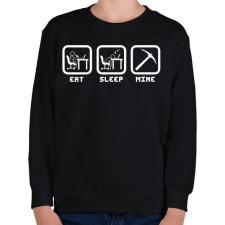 PRINTFASHION Eat Sleep Minecraft - Gyerek pulóver - Fekete gyerek pulóver, kardigán