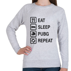 PRINTFASHION Eat Sleep PUBG Repeat - Fekete - Női pulóver - Sport szürke