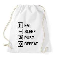 PRINTFASHION Eat Sleep PUBG Repeat - Fekete - Sportzsák, Tornazsák - Fehér tornazsák