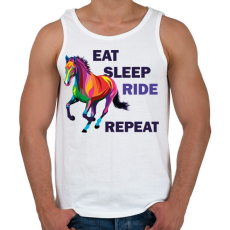 PRINTFASHION Eat sleep RIDE repeat - Férfi atléta - Fehér