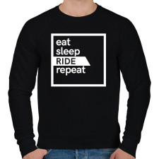 PRINTFASHION Eat sleep ride repeat - Férfi pulóver - Fekete férfi pulóver, kardigán