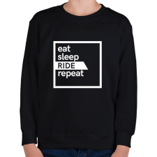 PRINTFASHION Eat sleep ride repeat - Gyerek pulóver - Fekete gyerek pulóver, kardigán