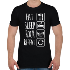PRINTFASHION Eat Sleep Rock Repeat - Férfi póló - Fekete