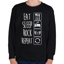 PRINTFASHION Eat Sleep Rock Repeat - Gyerek pulóver - Fekete gyerek pulóver, kardigán