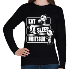 PRINTFASHION Eat, sleep, Rubik's cube - Női pulóver - Fekete női pulóver, kardigán