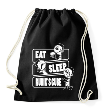 PRINTFASHION Eat, sleep, Rubik's cube - Sportzsák, Tornazsák - Fekete tornazsák