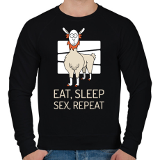 PRINTFASHION EAT SLEEP SEX REPEAT - Férfi pulóver - Fekete