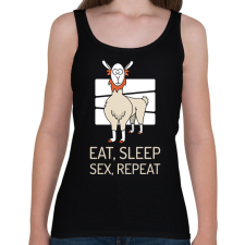 PRINTFASHION EAT SLEEP SEX REPEAT - Női atléta - Fekete női trikó