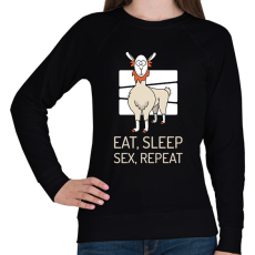 PRINTFASHION EAT SLEEP SEX REPEAT - Női pulóver - Fekete
