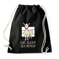 PRINTFASHION EAT SLEEP SEX REPEAT - Sportzsák, Tornazsák - Fekete tornazsák