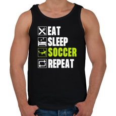 PRINTFASHION Eat Sleep Soccer Repeat - Férfi atléta - Fekete