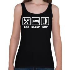 PRINTFASHION Eat Sleep SUP - Női atléta - Fekete női trikó