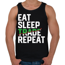 PRINTFASHION Eat Sleep Trade Repeat - Férfi atléta - Fekete