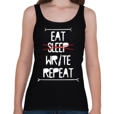 PRINTFASHION Eat, write, repeat - Női atléta - Fekete