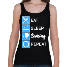 PRINTFASHION EatSleepCookingRepeat - Női atléta - Fekete női trikó