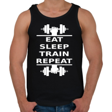 PRINTFASHION EATSLEEPTRAINREPEAT FEHÉR - Férfi atléta - Fekete