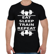 PRINTFASHION EATSLEEPTRAINREPEAT FEHÉR - Férfi póló - Fekete férfi póló
