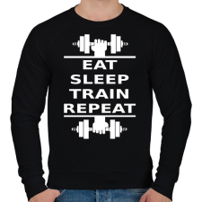 PRINTFASHION EATSLEEPTRAINREPEAT FEHÉR - Férfi pulóver - Fekete férfi pulóver, kardigán