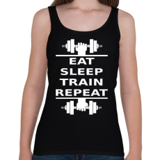 PRINTFASHION EATSLEEPTRAINREPEAT FEHÉR - Női atléta - Fekete
