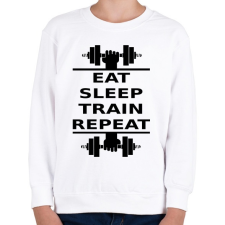 PRINTFASHION EATSLEEPTRAINREPEAT FEKETE - Gyerek pulóver - Fehér gyerek pulóver, kardigán