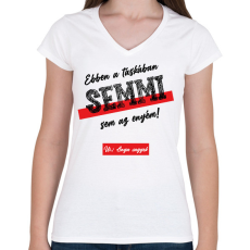 PRINTFASHION Ebben a táskában - Táska minta - Női V-nyakú póló - Fehér