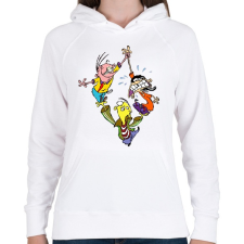 PRINTFASHION Ed Edd Eddy - Női kapucnis pulóver - Fehér női pulóver, kardigán