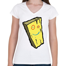 PRINTFASHION Ed | Edd | Edy - Deszka - Női V-nyakú póló - Fehér