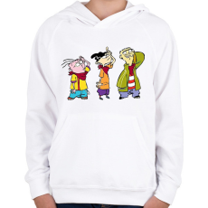 PRINTFASHION Ed Edd Edy - Gyerek kapucnis pulóver - Fehér
