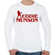 PRINTFASHION Eddie Munson - Férfi hosszú ujjú póló - Fehér férfi póló