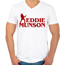 PRINTFASHION Eddie Munson - Férfi V-nyakú póló - Fehér