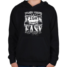 PRINTFASHION Eddz keményen, harcolj könnyedén! - Gyerek kapucnis pulóver - Fekete gyerek pulóver, kardigán