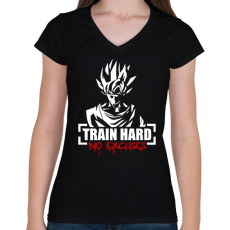 PRINTFASHION Eddz keményen! - Női V-nyakú póló - Fekete