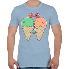 PRINTFASHION Édes csók - fagyi - Férfi póló - Világoskék férfi póló