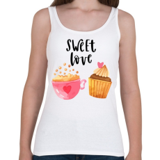 PRINTFASHION Édes szerelem - Női atléta - Fehér