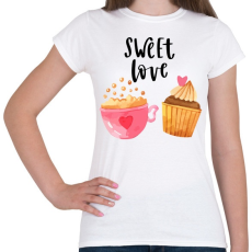 PRINTFASHION Édes szerelem - Női póló - Fehér