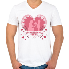 PRINTFASHION Édesanyámnak - Férfi V-nyakú póló - Fehér férfi póló