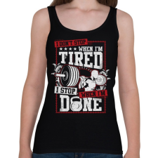 PRINTFASHION Edzés pihenés nélkül! - Női atléta - Fekete női trikó