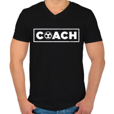 PRINTFASHION Edző - Férfi V-nyakú póló - Fekete férfi póló