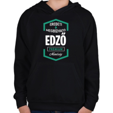 PRINTFASHION Edző prémium minőség - Gyerek kapucnis pulóver - Fekete gyerek pulóver, kardigán
