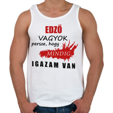 PRINTFASHION Edző vagyok... - Férfi atléta - Fehér atléta, trikó