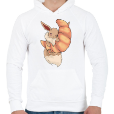 PRINTFASHION Eevee - Férfi kapucnis pulóver - Fehér férfi pulóver, kardigán