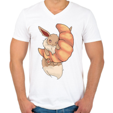 PRINTFASHION Eevee - Férfi V-nyakú póló - Fehér férfi póló