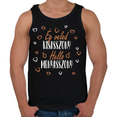 PRINTFASHION Ég veled Kisasszony (fehér) - Férfi atléta - Fekete