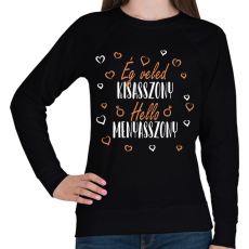 PRINTFASHION Ég veled Kisasszony (fehér) - Női pulóver - Fekete