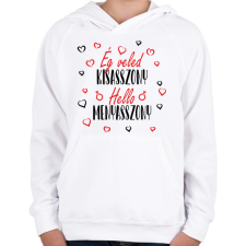 PRINTFASHION Ég veled Kisasszony - Gyerek kapucnis pulóver - Fehér gyerek pulóver, kardigán