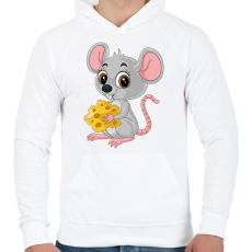 PRINTFASHION egér - Férfi kapucnis pulóver - Fehér